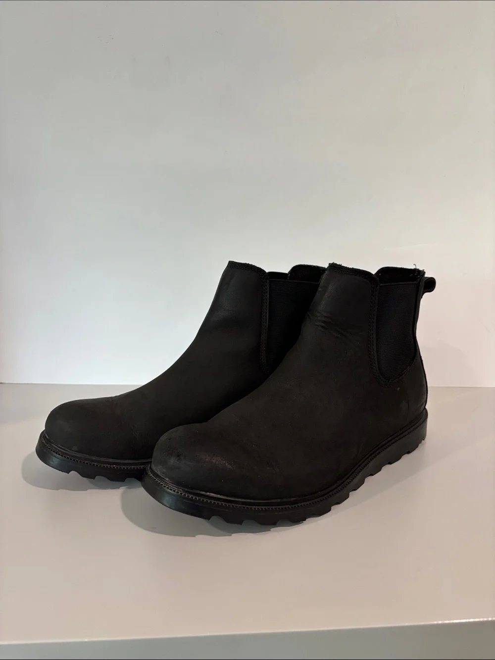 Sorel Ainsley Chelsea Waterproof Leather Boots Black Slip-On Size 9 - Picture 4 of 15